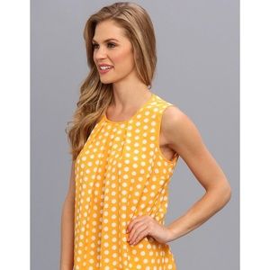 MK Orange Sleeveless Top w White Polka Dots